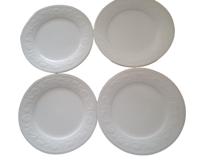 Farberware Calais 4173 Salad Plates | White Gold Trim Emboss | Y2K Set 4 Country