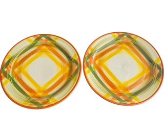 Cheerful Mid-Century Western Style Salad Plates Set of 2 by Vernon Kilns