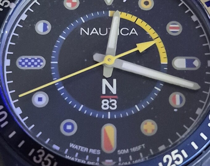 Nautica N83 Surf Park  NAPSPS904 NEW Watch, Black Dial and Gray Band New battery