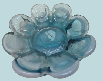 Mid Century Art Glass Catchall Murano Style 60s Flower Power Swirl Dish Vintage'