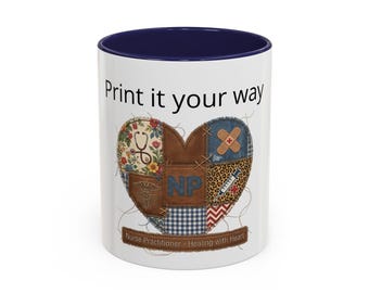 Copy of Nurse Practitioner Patchwork Heart Mug | Accent Coffee Mug 11oz/15oz
