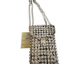 LMD/9000 Collection Rhinestone Crossbody Purse & Belt NWT Designed in Italy Chic