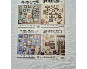 Back Street Designs Scherenschnitte Pattern Books Unisex OS Multi Set of 4 Folk