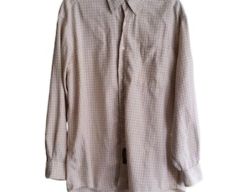 Tommy Hilfiger Mens Shirt Size 16 1/2 35 Red & Blue Checkered Cotton Long Sleeve