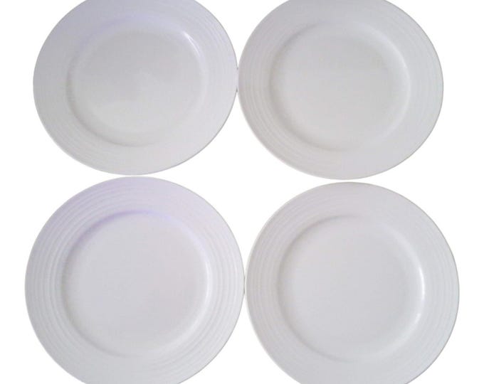Mikasa Ciera Swirl Bone China Dinner Plates 11” Translucent Ivory Country Set 4