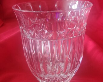 Vintage Block Heavy Crystal Tulip Vase: Spring Decor