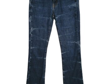 Vintage Anne Klein Women's Size 2 Dark Wash Tie-Dye Jeans – 70s Boho Style