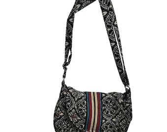 Vera Bradley Barcelona Retired Crossbody Purse Tote Medium Saddle Bag Style Goth