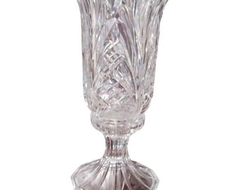 Hurricane Crystal Candle Holders Heavy Cut Crystal Excellent Cond