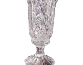 Heavy Hurricane Crystal Candle Holder Base Unisex Clear Cut Glass Home  Decor