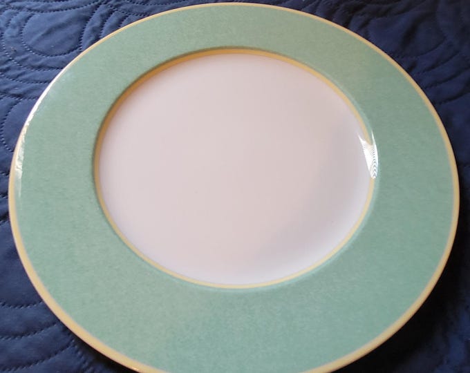 Fitz and Floyd Correlations Light Green and White Charger Plates with Yellow