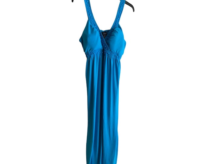 Faded Glory Blue Maxi Plus Dress 2X 18W-20W Empire Boho Coquette Princesses