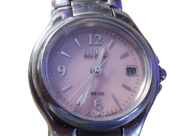 Citizen EW1170-51X Ladies Eco-Drive Sport Watch Pink Dial Stainless Steel 25mm