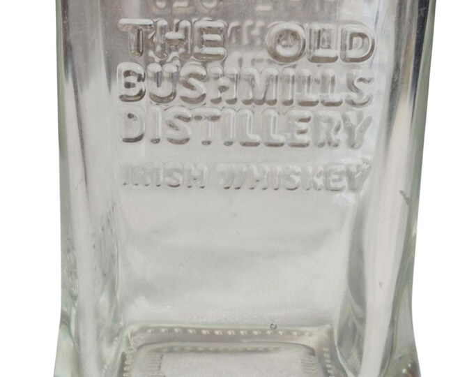 Vintage Old Bushmills Distillery 1608 Embossed Whiskey Glass – Square 72x90 MM