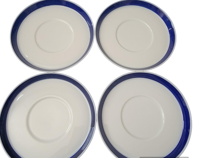 Thomas for Rosenthal Brushed Cobalt Blue Sunny Days Saucers Vintage Set 4