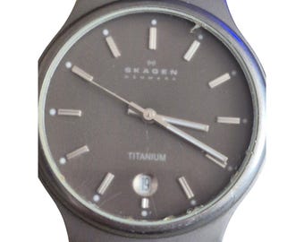 Skagen Titanium Men's Watch Crystal Dial Date Feature Minimalist Design READ
