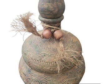 Rustic Terra Cotta Jug with Stopper Made in Mexico Unique