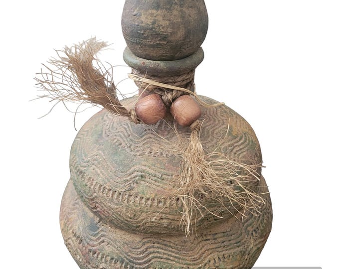 Rustic Terra Cotta Jug with Stopper Made in Mexico Unique