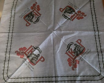 Retro Hawaiian Railroad Vibes: Vintage Bandana Scarf from Maui's 70s Era