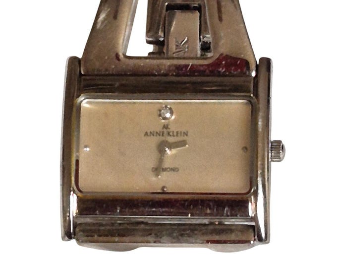 Women Watch Anne Klein Y2K Style with New Battery & Art Deco Bracelet