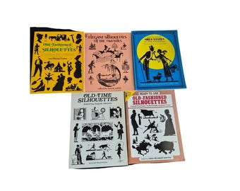 Old time silhouettes and twenties five books crafty 100's of designs Vintage