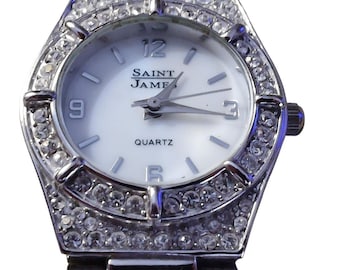 Saint James Women Watch Bling Sparkling Crystals Flasy Glam iced out and stylish