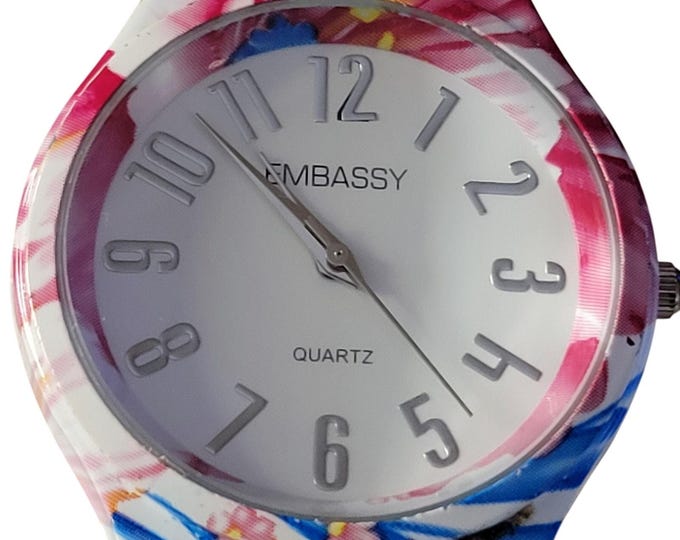 Embassy Flower Cuff Watch: Y2K Hippie Floral Band