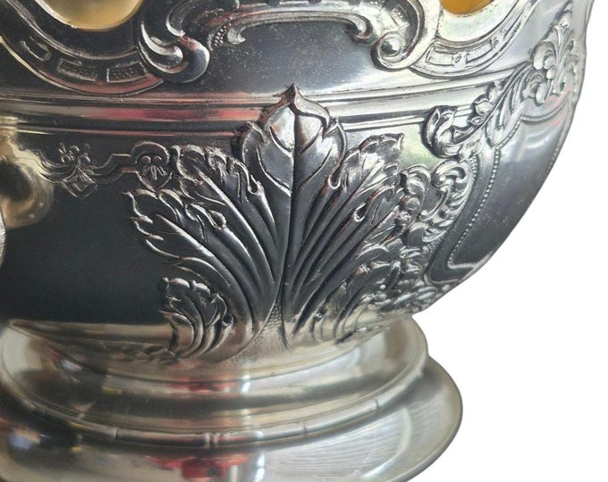 Vintage Silver Plated Ornate Candy Dish with 2 Handles  Japan Tarnish Resistant