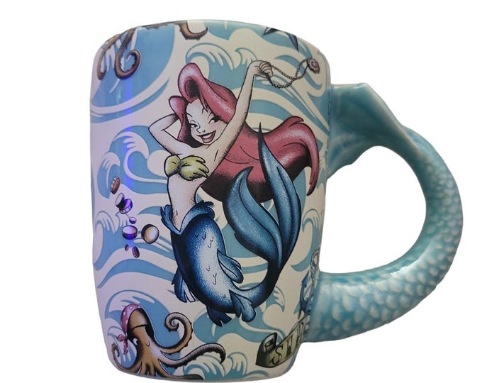 Disney Pirates of the Caribbean Coffee Cup Sailors Beware Tail for a Handle