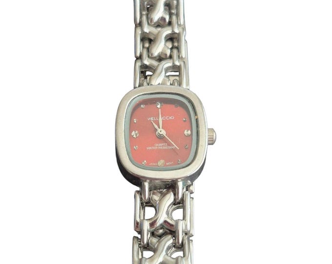 Vellaccio Ladies Watch Purple dial Metal band crystal hour markers Elegant Sharp