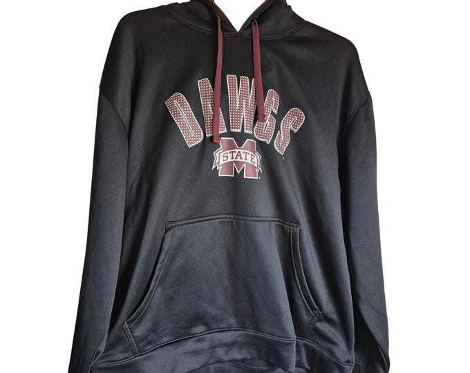 Dawg State Mississippi Champion Hoodie XL Black Maroon Kangaroo Pocket Sports