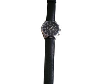 Fossil Men's Chronograph Date Watch – Black Dial – Unusual Hands – New Battery