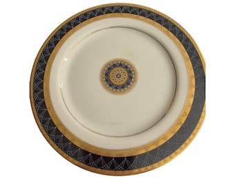 Mikasa Ventana Onyx Dinner Plate Fine China 10.75 Blue Black Gold Elegant