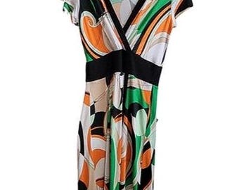 Sharon Max Women XL Maxi Dress Colorful Abstract Hippy Boho Groovy Colorful Y2K