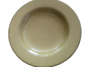 Pier 1 Toscana Palm Green Pasta Bowl Dish Made in Italy Hand Painted Earthenware