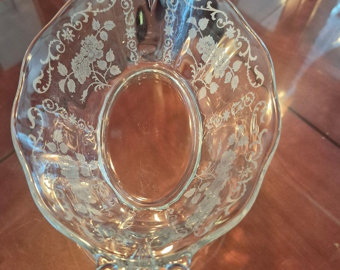 Fostoria Midnight Rose Depression Glass Dish Vintage Etched 1933–1957 Rare Collectible Bowl Elegance