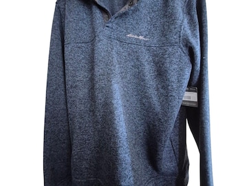 Eddie Bauer Men's Radiator Fleece NWT Size Large Style 0242 Blue Speckled Gorp