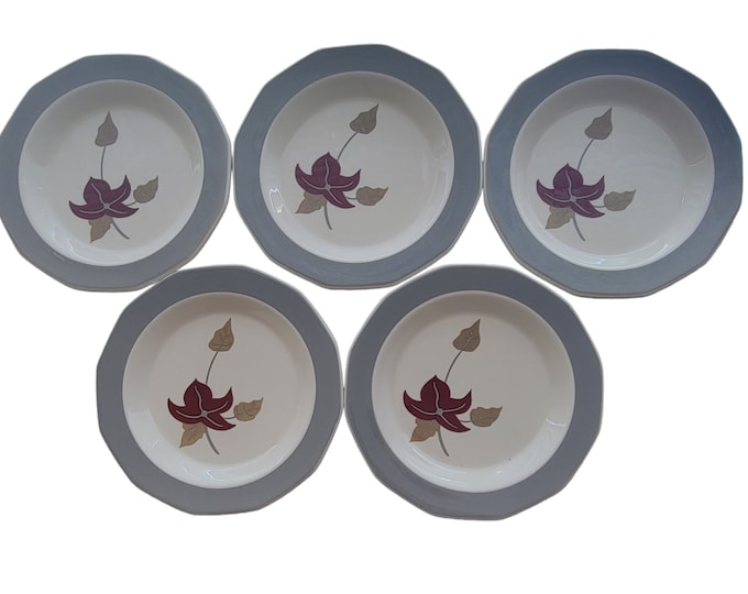 Medallion Sterling China Wellsville, Ohio Salad Dessert Plate 12 sides RARE VTG