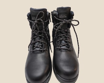 Ariat Men's Turbo 6" Side-Zip Carbon Toe Work Boot - Black (Size 8.5 EE)
