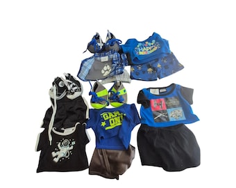 Build-A-Bear Clothes Lot  3 Themed Outfits w/ Shoes Plus Extra Tops & Shorts