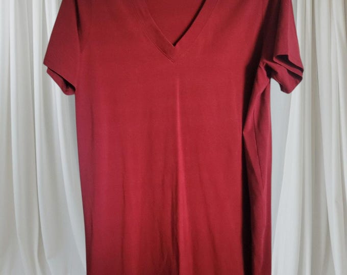 Women Dress Universal Standard Geneva  Size S Jersey V Neck Cherry Midi Classic