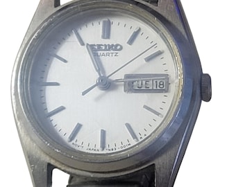 Vintage Seiko Ladies Day Date Silver Tone Watch