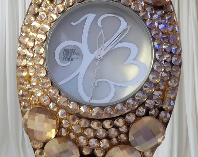Jimmy Crystal Cuff Watch: Vintage Art Deco Swarovski Boho Bling