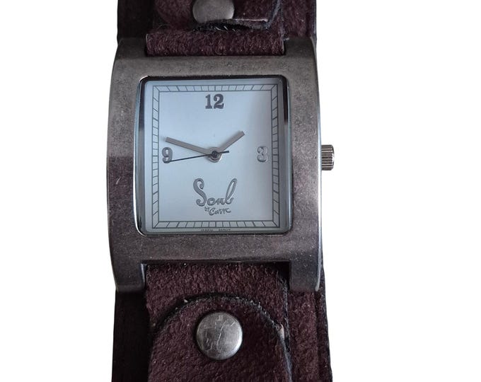 Soul by Curve Unisex watch Square dial with wide bund strap BOHO Hippie Retro