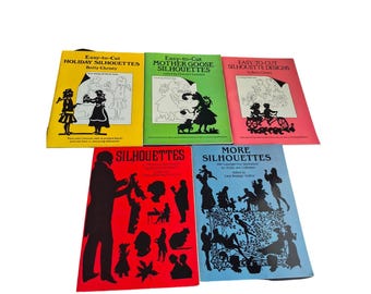 Easy to Cut Silhouettes and others five books crafty 100's of designs Vintage