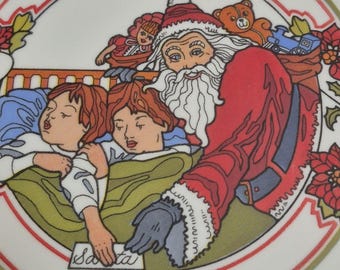 Corelle Santa Christmas Dinner Plate 1991 Limited Edition Corning 10 1/4 In