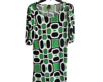 V.1 Couture Retro 60s Mod Dress Small Bold Colors Geometric Mid Century Hippy