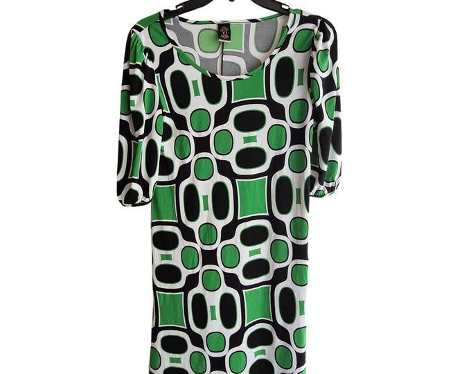 V.1 Couture Retro 60s Mod Dress Small Bold Colors Geometric Mid Century Hippy