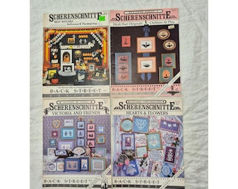 Back Street Designs Scherenschnitte Pattern Books 21 22 25 26 Vintage Paper Art