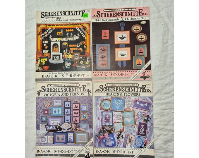 Back Street Designs Scherenschnitte Pattern Books 21 22 25 26 Vintage Paper Art
